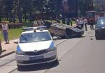 Prevrnut automobil u Požeškoj kod Doma zdravlja